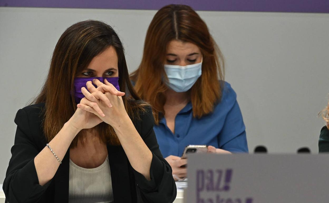 La secretaria general de Podemos y ministra de Derechos Sociales, Ione Belarra. 