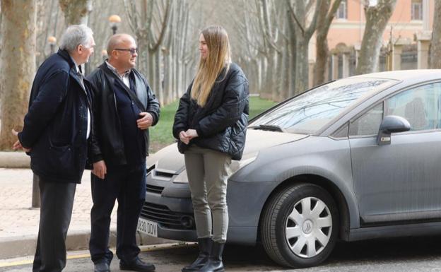 Federico, Leonid y Alexandra, este martes en Logroño. 