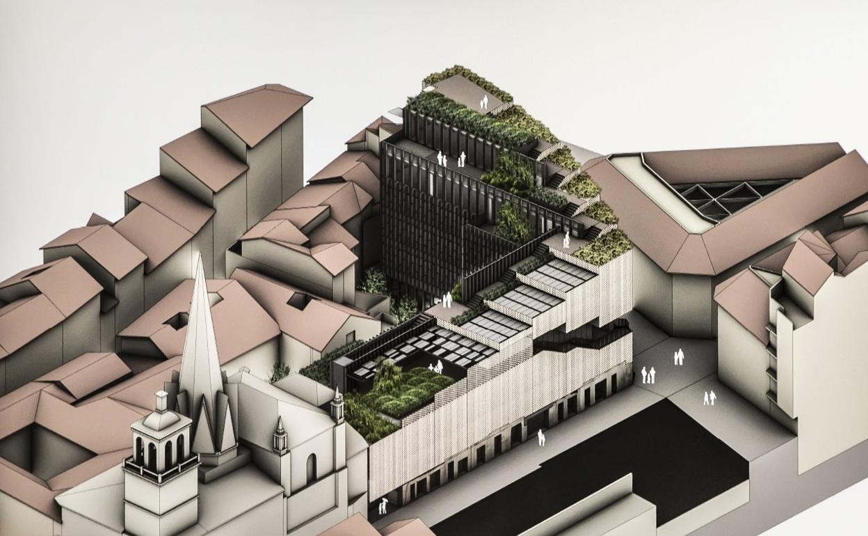 Imagen recreada del proyecto de Bosonit en el Casco Antiguo logroñés. 