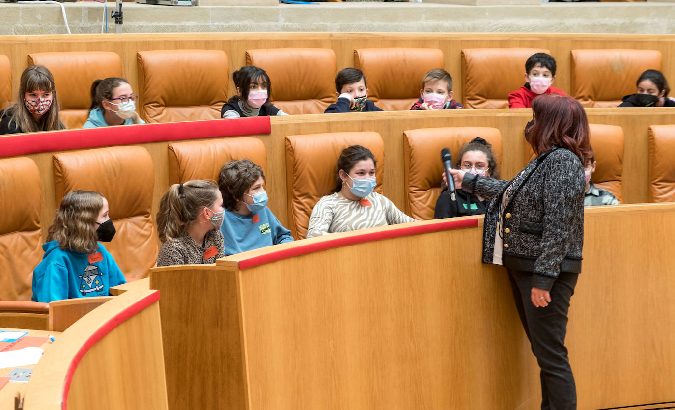 44 escolares de Primaria del CRA (Colegios Rurales Agrupados) Las Cuatro Villas y el Colegio José Ortega Valderrama, de Pradejón, han votado doce propuestas