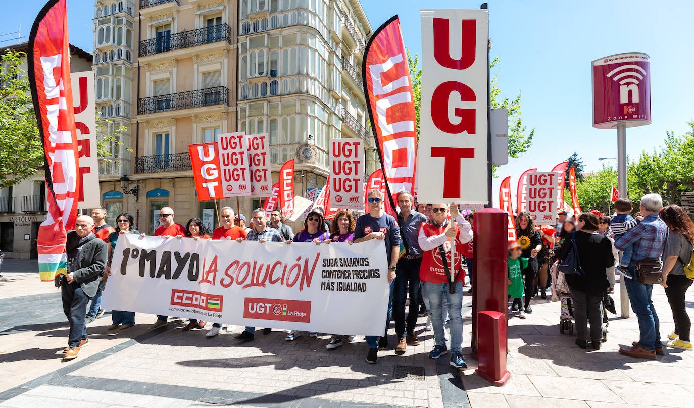 Fotos: Manifestación principal del Primero de Mayo en La Rioja