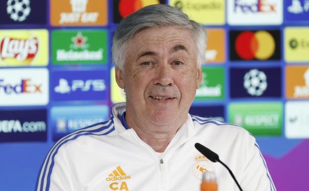 Carlo Ancelotti, durante la rueda de prensa. 