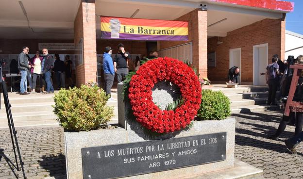 Homenaje en el memorial La Barranca, durante el Primero de Mayo. 