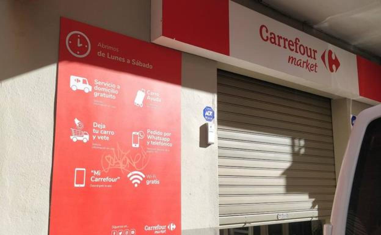 Foto de esta tarde del establecimiento de la cadena Carrefour donde han ocurrido los hechos.