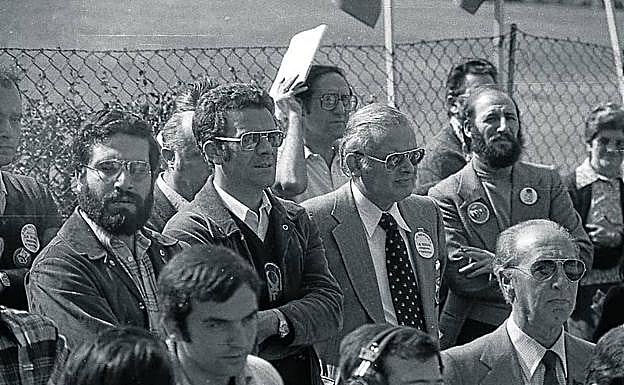 Políticos riojanos durante el primer Día de La Rioja en Nájera.