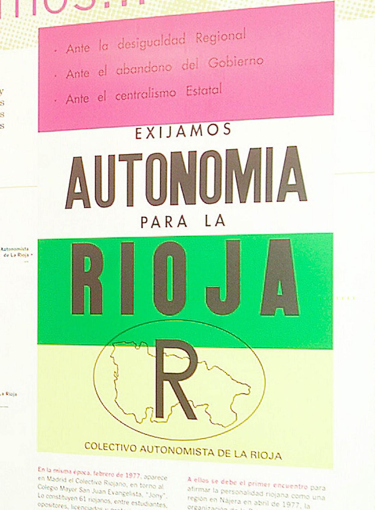 Cartel del Colectivo Autonomista de La Rioja. Fernando diaz