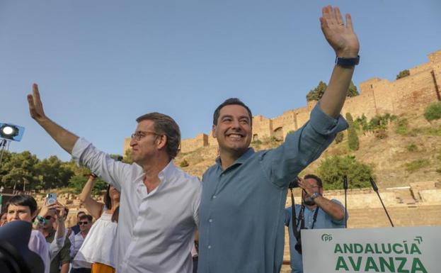 Alberto Núñez Feijóo y Juanma Moreno. 