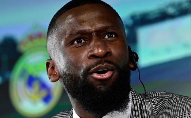 Antonio Rüdiger, durante la rueda de prensa. 