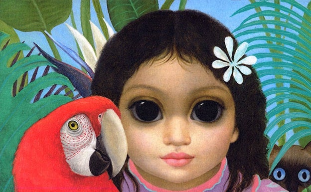 'Niña hawaiana con loro', obra de Margaret Keane. 