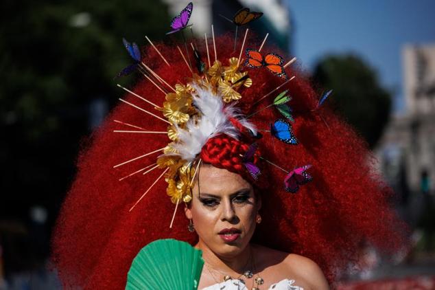 Una participante, durante el desfile. 