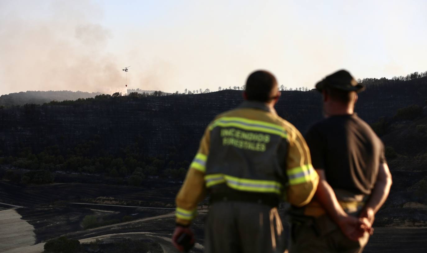 Fotos: Incendio en Yerga: las imágenes del fuego que quema el monte riojano