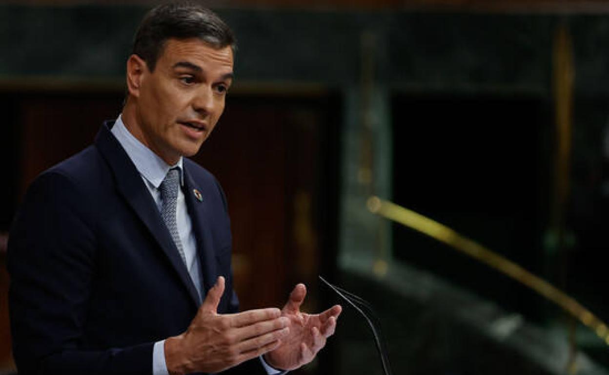 Pedro Sánchez durante la primera jornada del debate. 