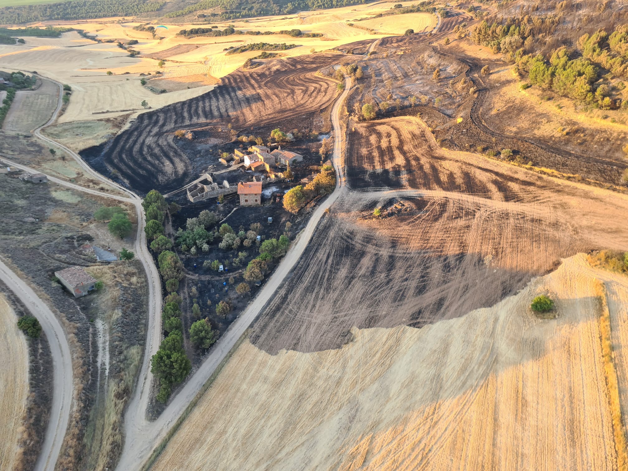 Fotos: Así se ven desde el aire las 104 hectáreas quemadas en Yerga