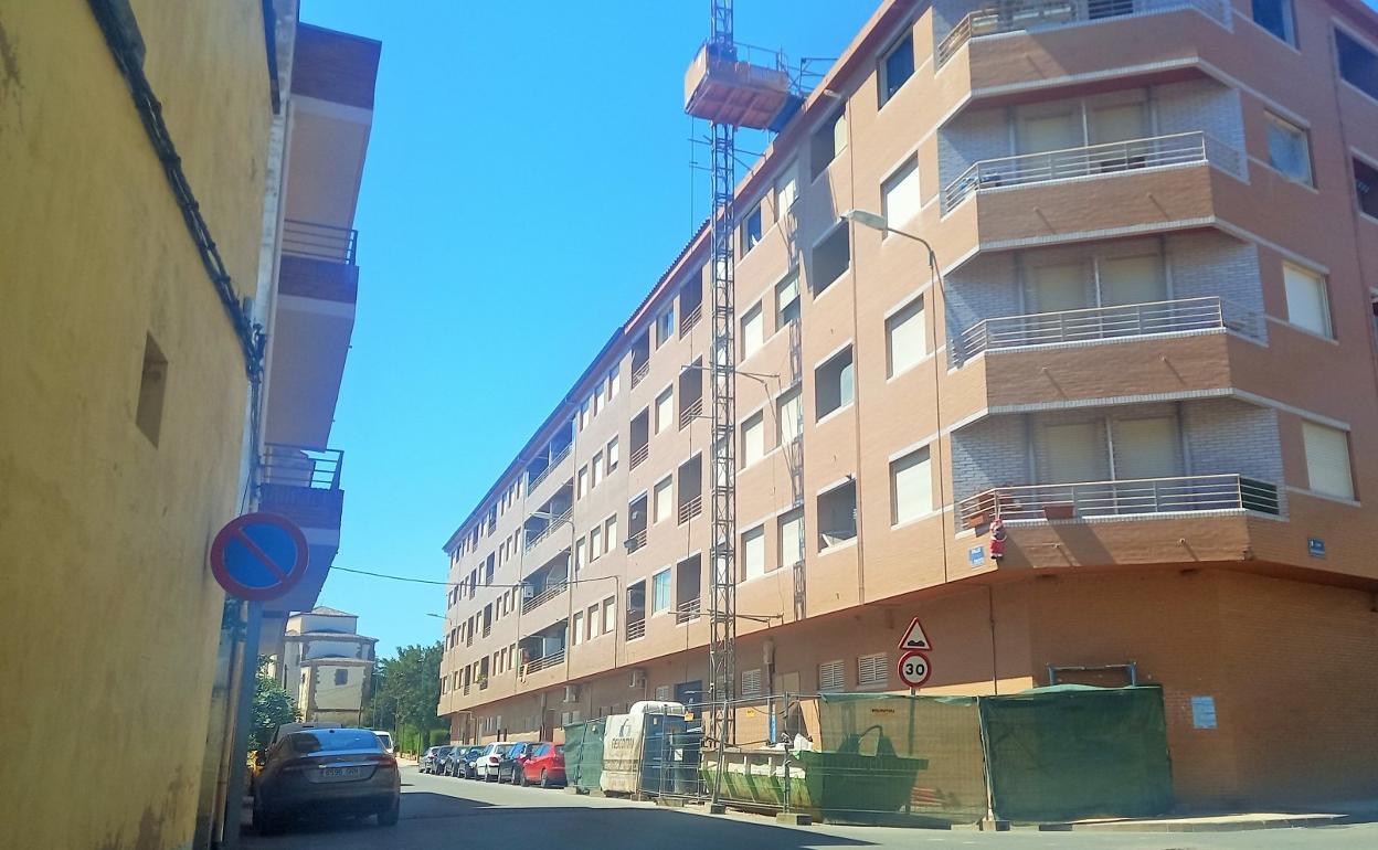 El edificio, en obras. 