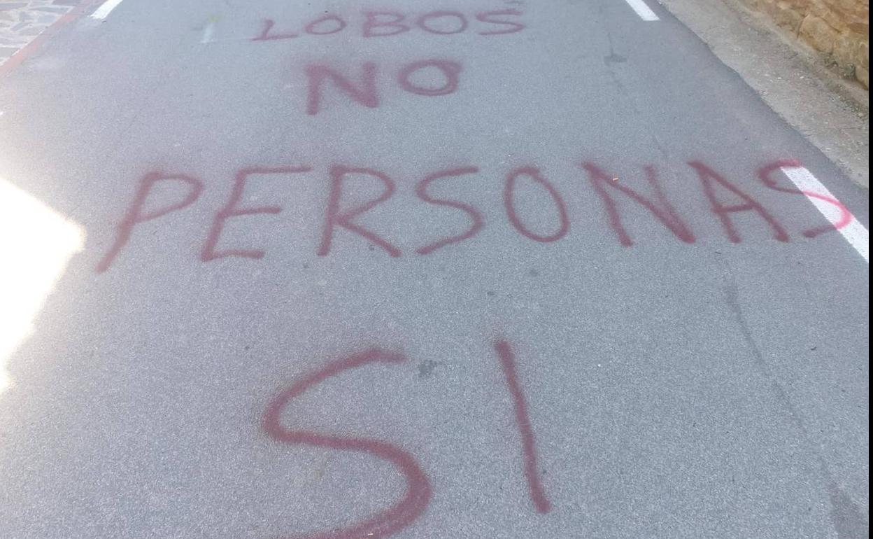 Nuevas pintadas contra el lobo en el Alto Najerilla