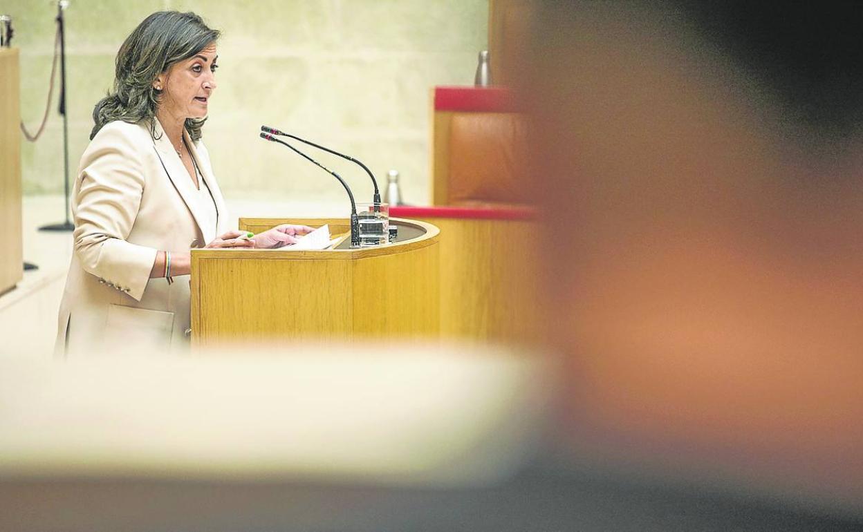 Concha Andreu, en el Parlamento de La Rioja. 