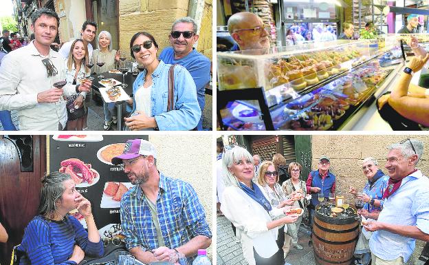 Los bares del entorno de la Laurel y San Juan se llenan estos días de un gran ambiente festivo. 