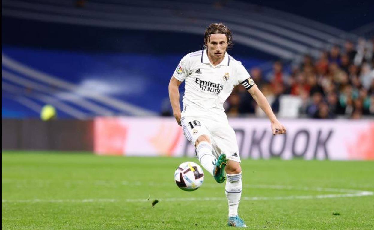 Luka Modric, durante el partido que midió al Real Madrid con el Sevilla. 