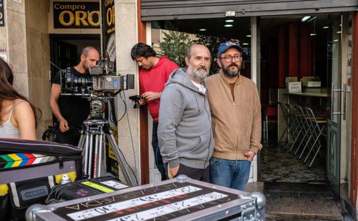 Un momento de la grabación de la serie en Logroño.