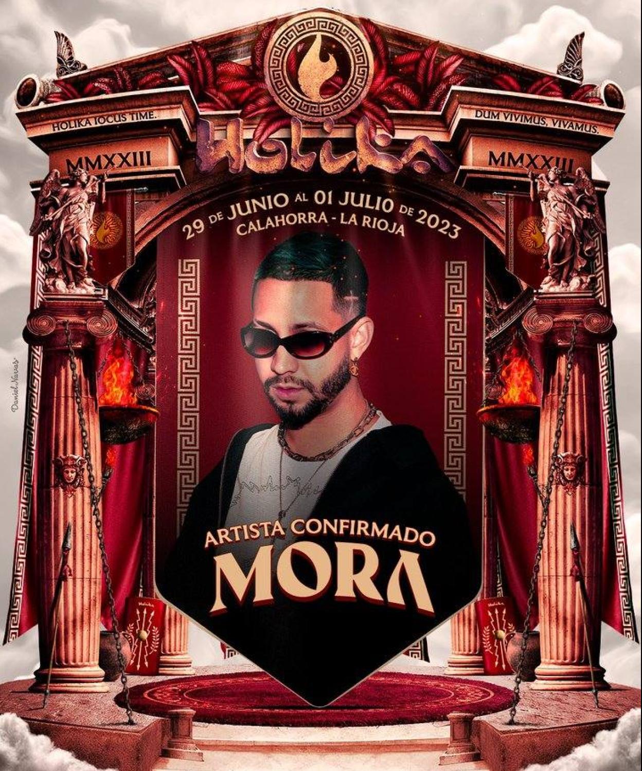 El cartel que anuncia su participación en el Holika.