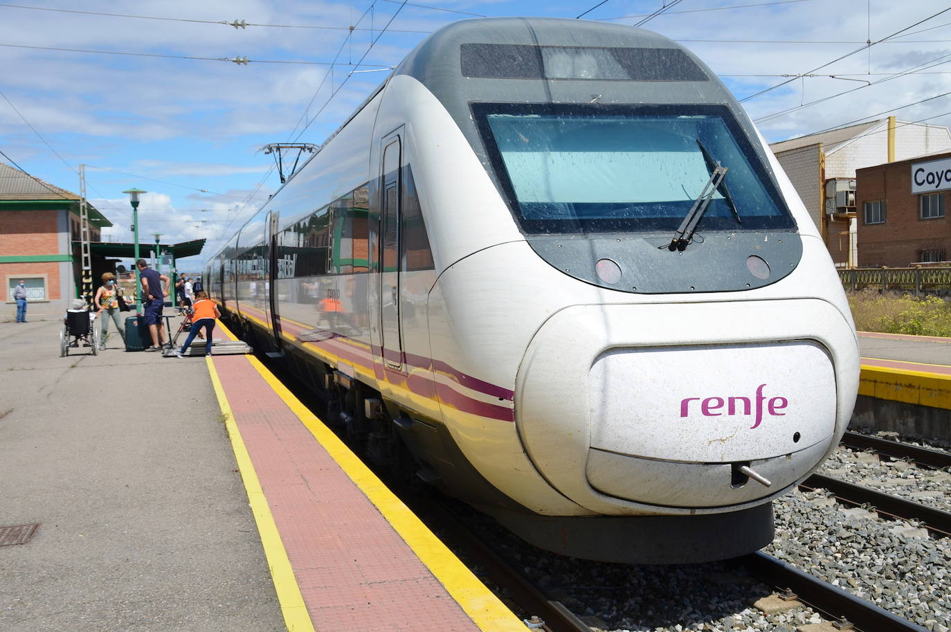 Imagen de un tren parado en Calahorra. 