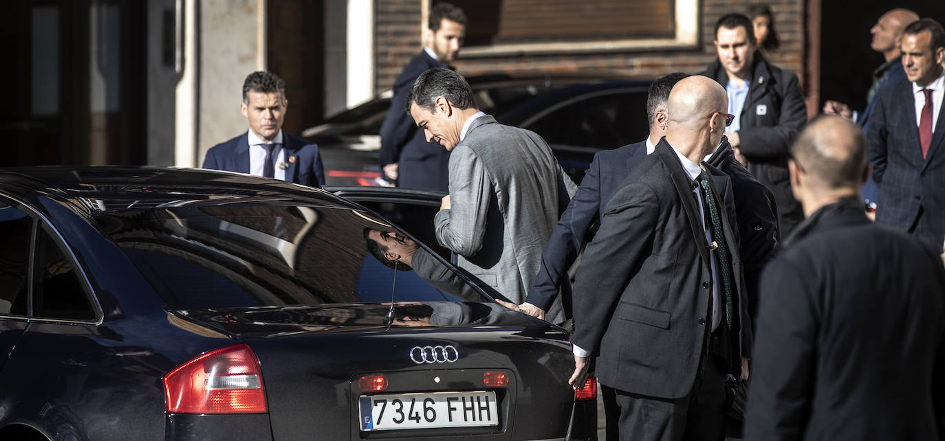 Fotos: Pedro Sánchez, en San Millán y Nájera