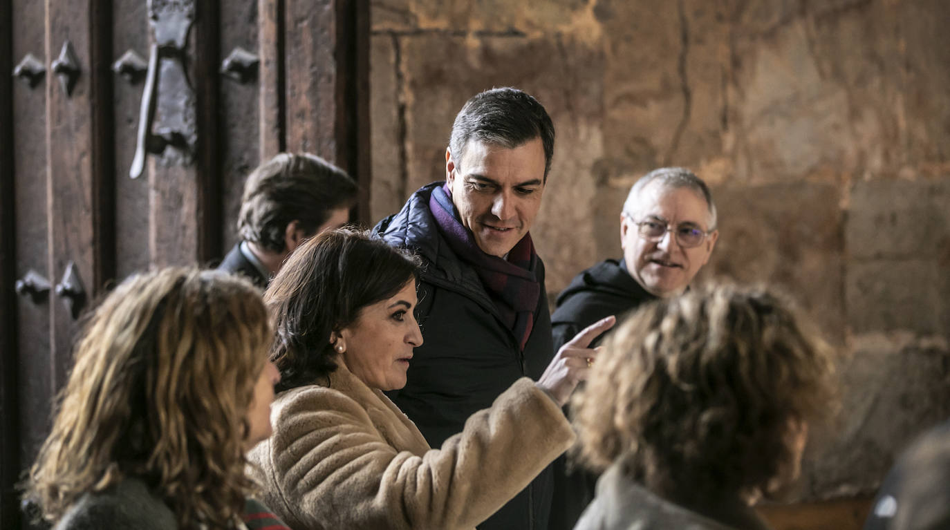 Fotos: Pedro Sánchez, en San Millán y Nájera