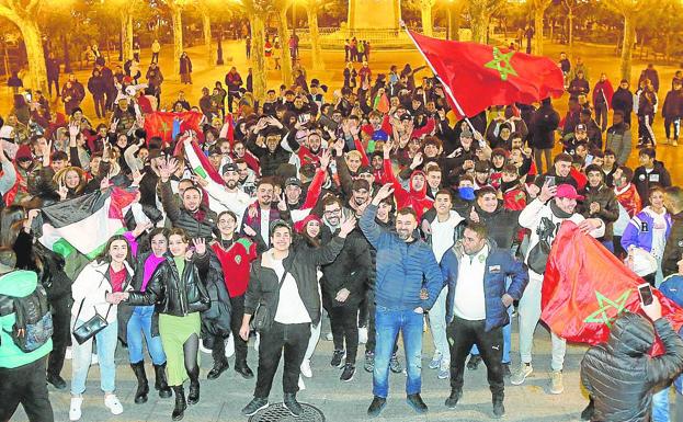 Marruecos celebra en Logroño su victoria en Qatar