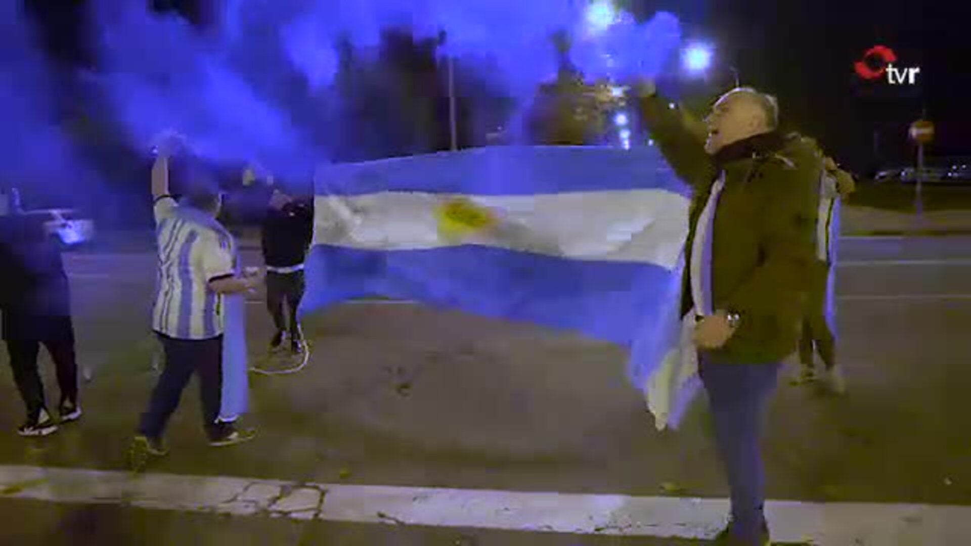 Los aficionados argentinos celebran el triunfo