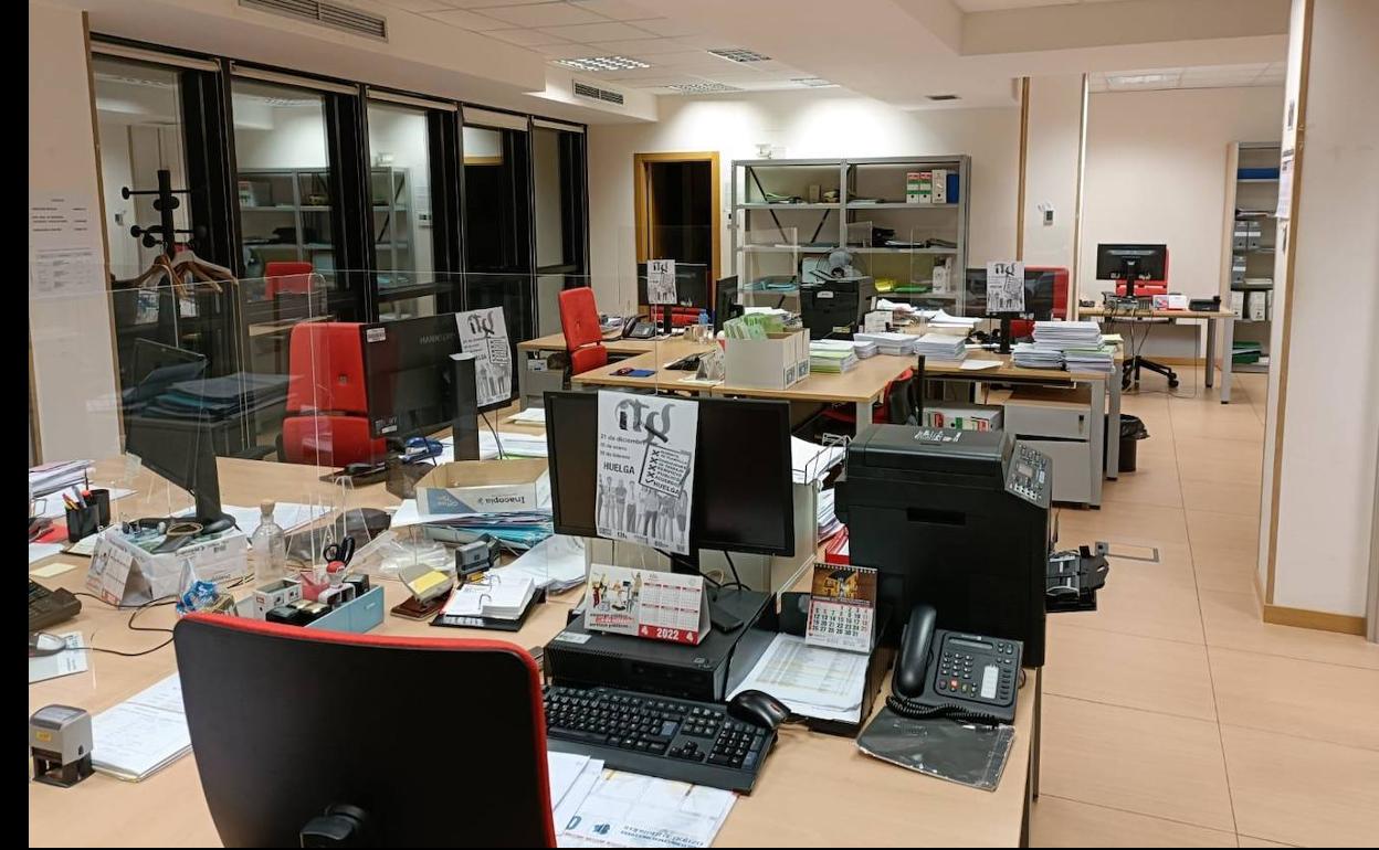 Oficinas de los inspectores de trabajo, vacías. 