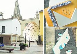 'Fresa' de la rumana Oana Stànescu, pista de tenis que Marc Morro proyecta en la Plaza del Ayuntamiento y 'Muralla doble' junto al Revellín a modo de valla publicitaria, de Design With Company (Chicago).