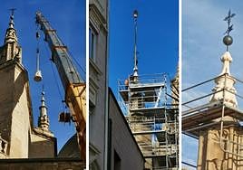 Proceso de colocación del pináculo.