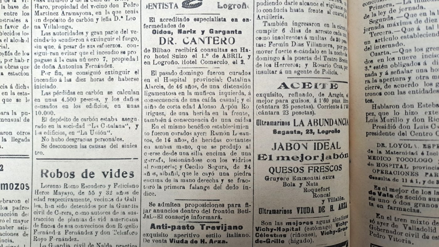 La sección del parte médico