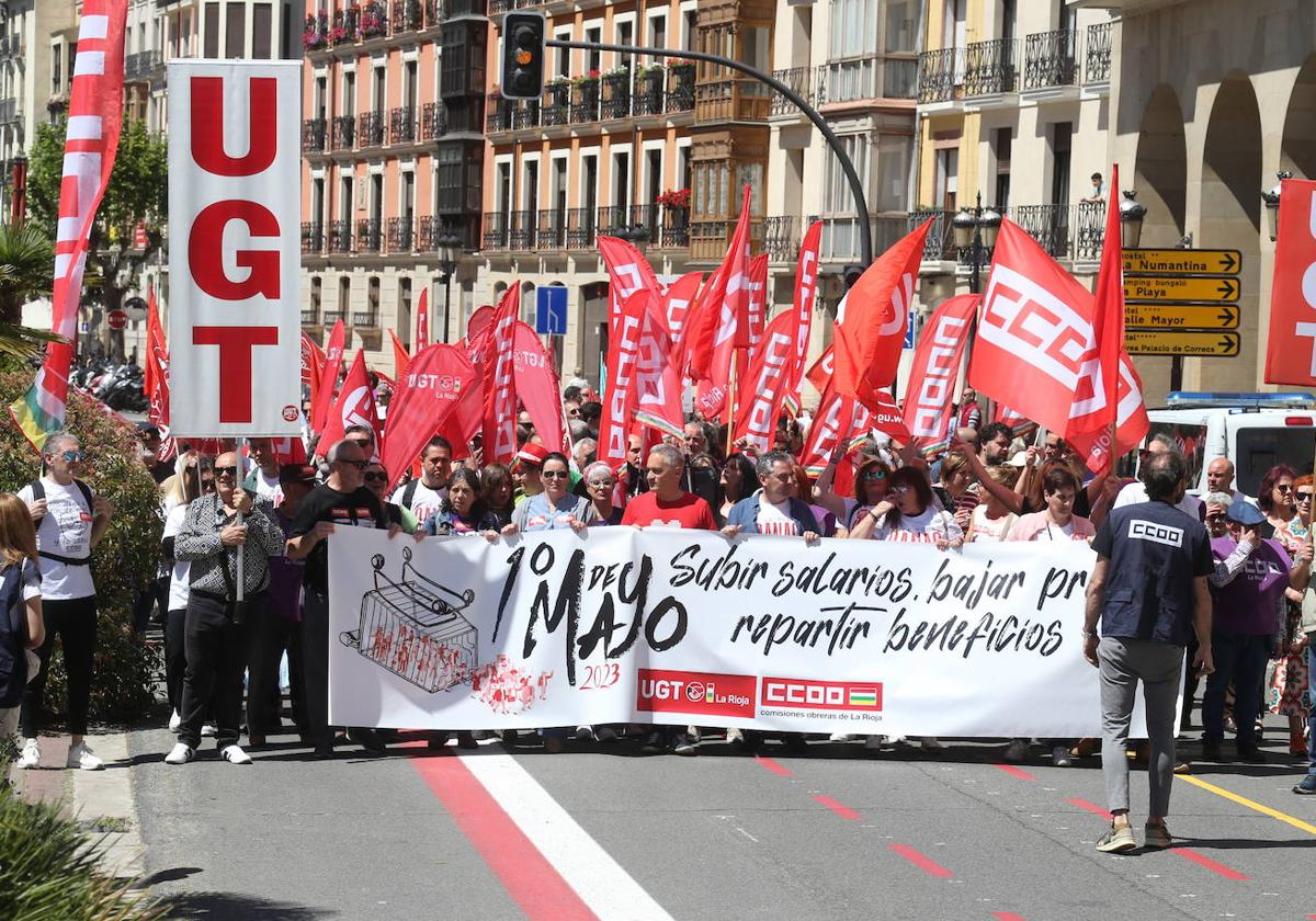 La manifestación del Primero de Mayo en Logroño