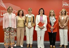 Concepción Andreu esta mañana en la sede del PSOE