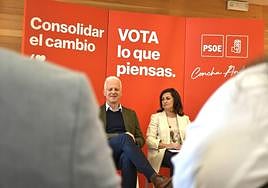 Hermoso de Mendoza y Andreu, en el acto del PSOE de este sábado.