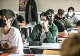 Una de las aulas de la UR en el primer día de clase del curso 2021-2022 en una imagen de archivo.