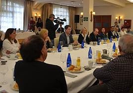 Gonzalo Capellán, durante la reunión con empresarios calagurritanos.