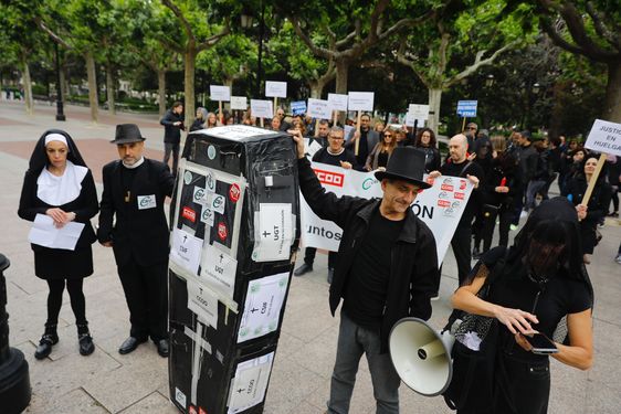 Imagen de la protesta de esta mañana.