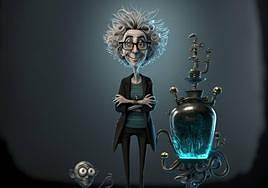 Imagen creada a partir de IA para la exposición gratuita 'Mujeres de vanguard-IA' en el Museo Virtual de UNIR.