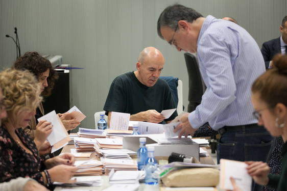 Recuento de votos en una mesa electoral en las elecciones del 2019.