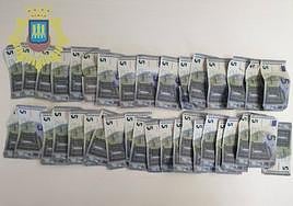 Los billetes retenidos por la Policía de Logroño.