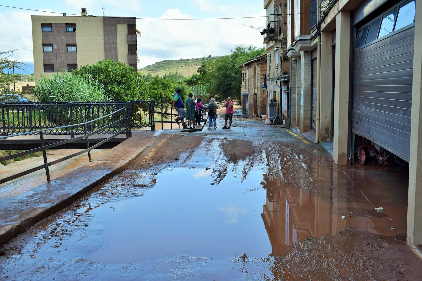 Las inundaciones afectaron a las calles de Fuenmayor