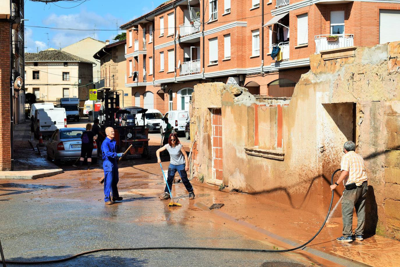 Las inundaciones afectaron a las calles de Fuenmayor