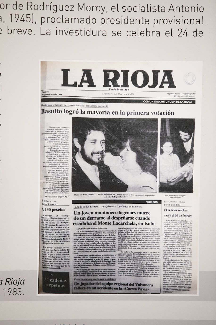 Cuarenta años de &#039;Las elecciones autonómicas en La Rioja&#039;, en la Sala de Exposiciones Ibercaja