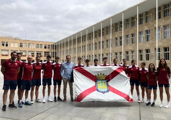 Los representantes de Logroño en los Juegos Internacionales Escolares, este martes en la capital riojana.