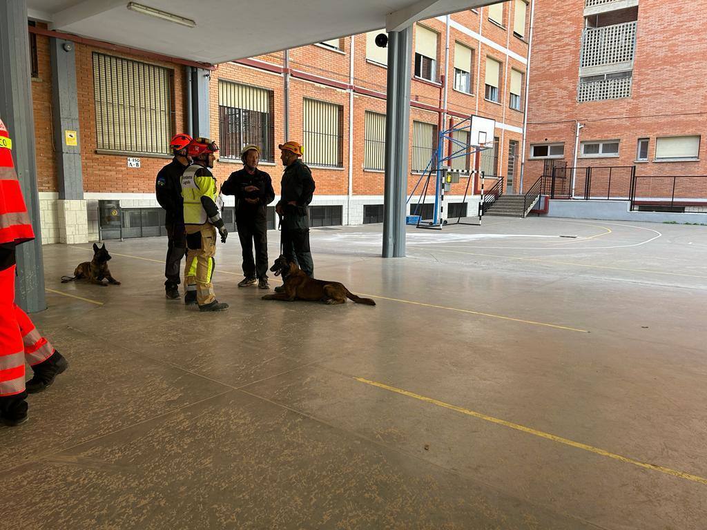 La unidad canina de la Guardia Civil ha participado en la búsqueda del obrero desaparecido.