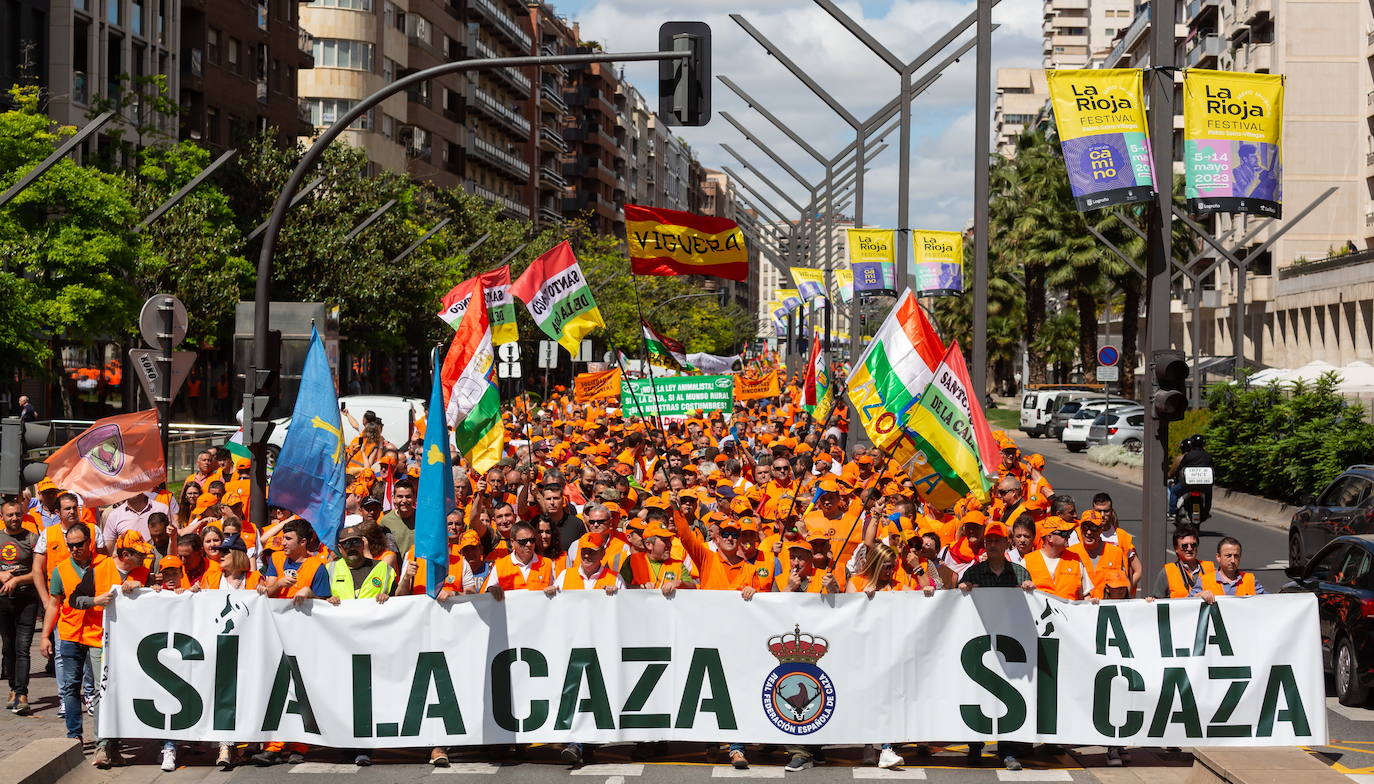 Manifestación de cazadores el pasado mes de mayo.