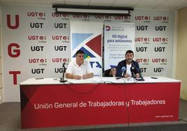 El secretario general de UPTA La Rioja, Javier Marzo, y el presidente de UPTA a nivel estatal, Eduardo Abad.