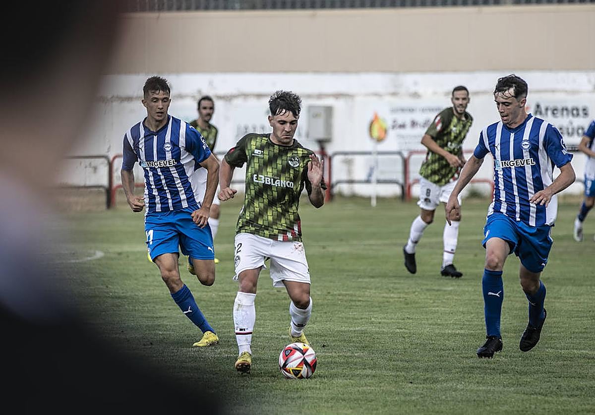Dani Garrido, en el partido amistoso ante el Alavés B.
